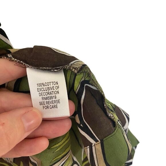 Apt. 9 NEW plus size 3X green brown tie in back blouse - Picture 5 of 6